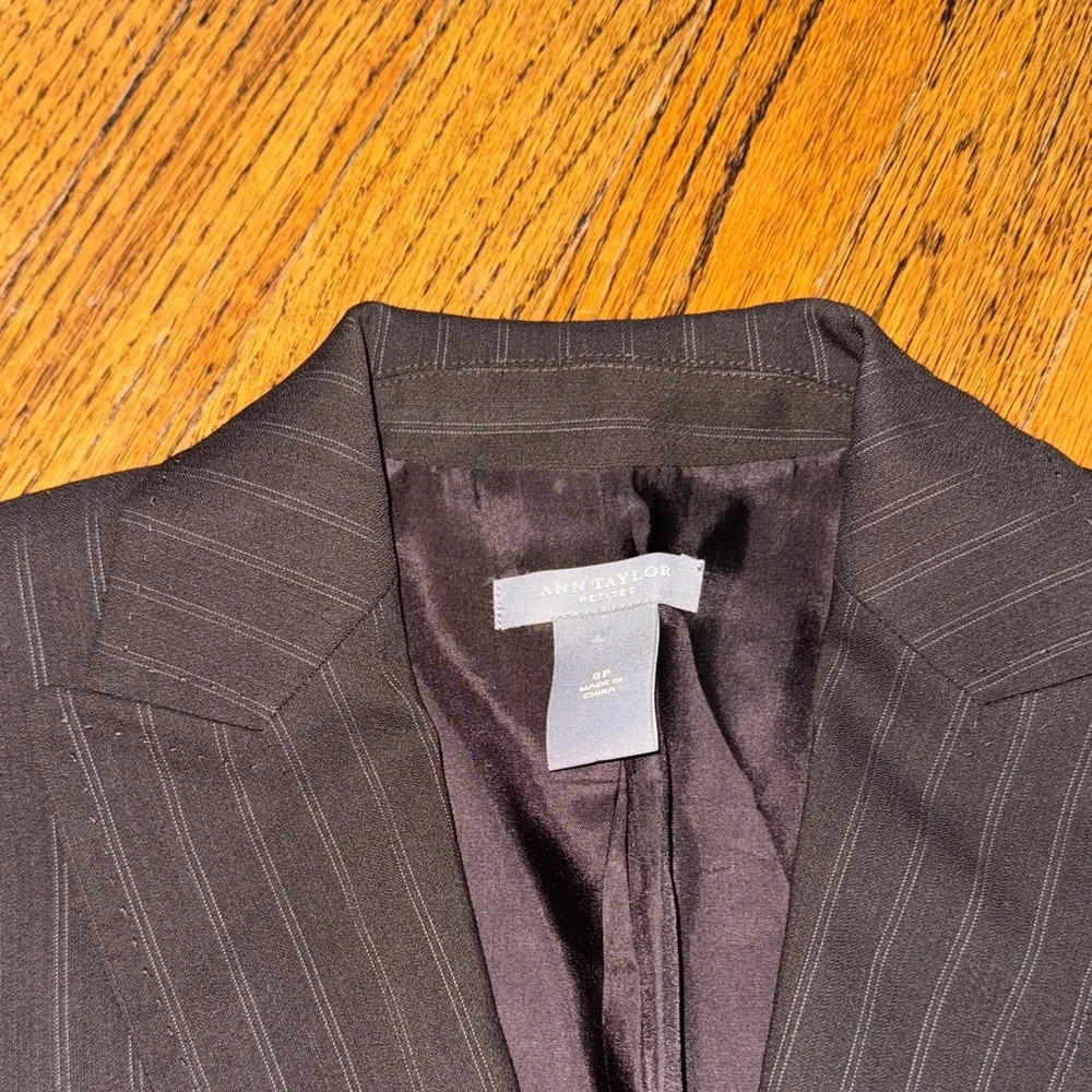 Ann Taylor Dark Pinstripe Blazer - Picture 3 of 7